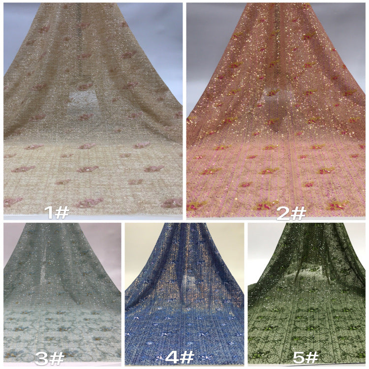 Gardenia Floral 2/3 mm Multicolor Sequin Fabric