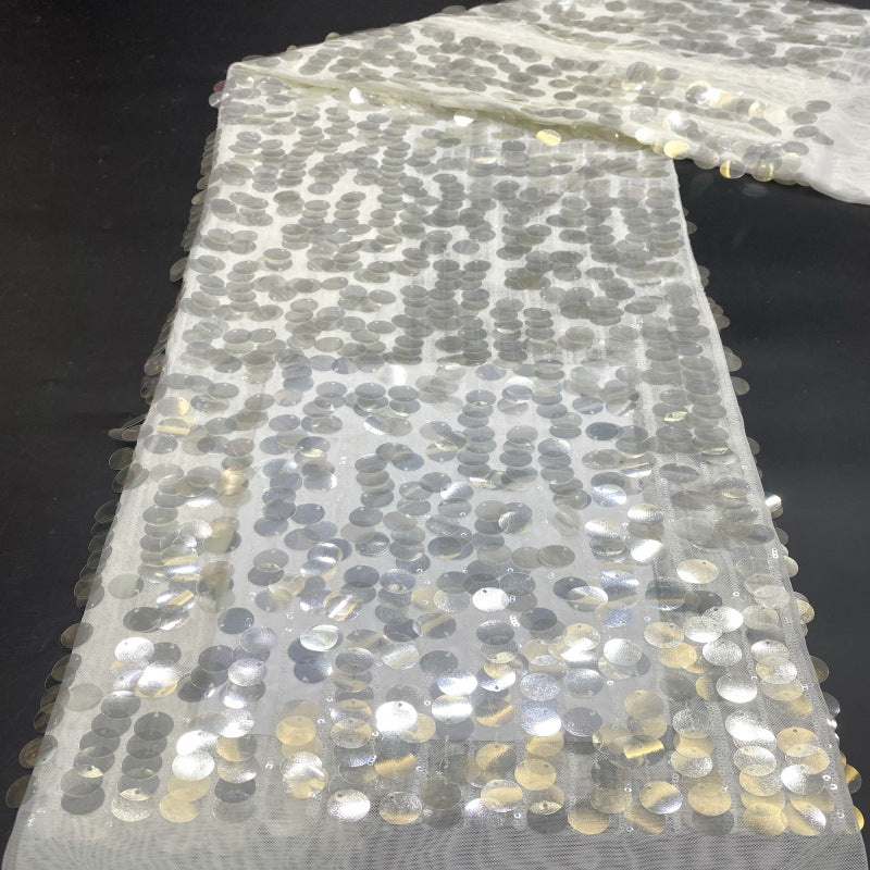 Stretch Mesh with 3/18mm Sequin Embroidery — fabric photo 5