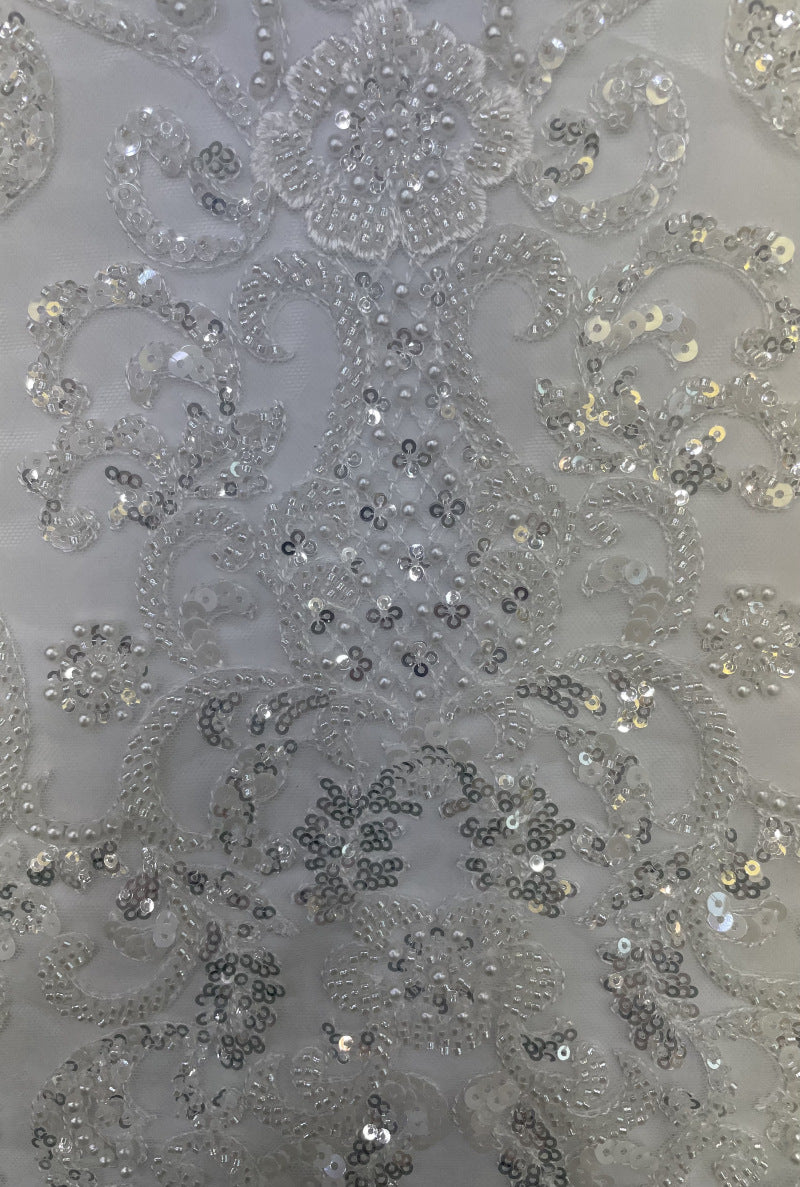 Ornamental Foam Bead & 3/5mm Sequin Fabric — fabric photo 5