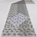 Irregular Mesh Laser Floral Bead and Sequin Fabric — fabric photo 5