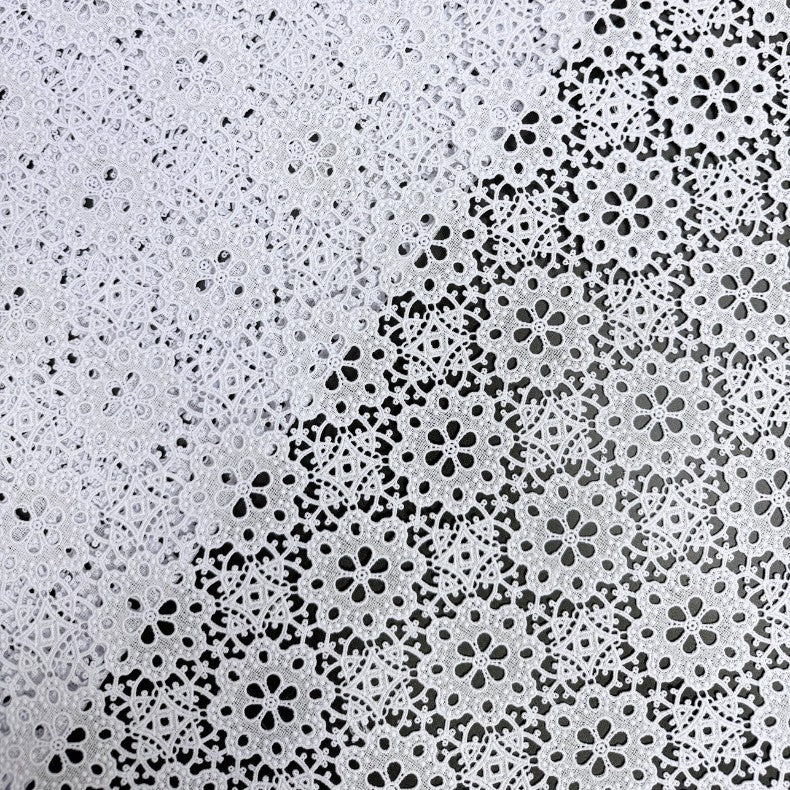 Small Floral Embroidered Guipure Lace Fabric