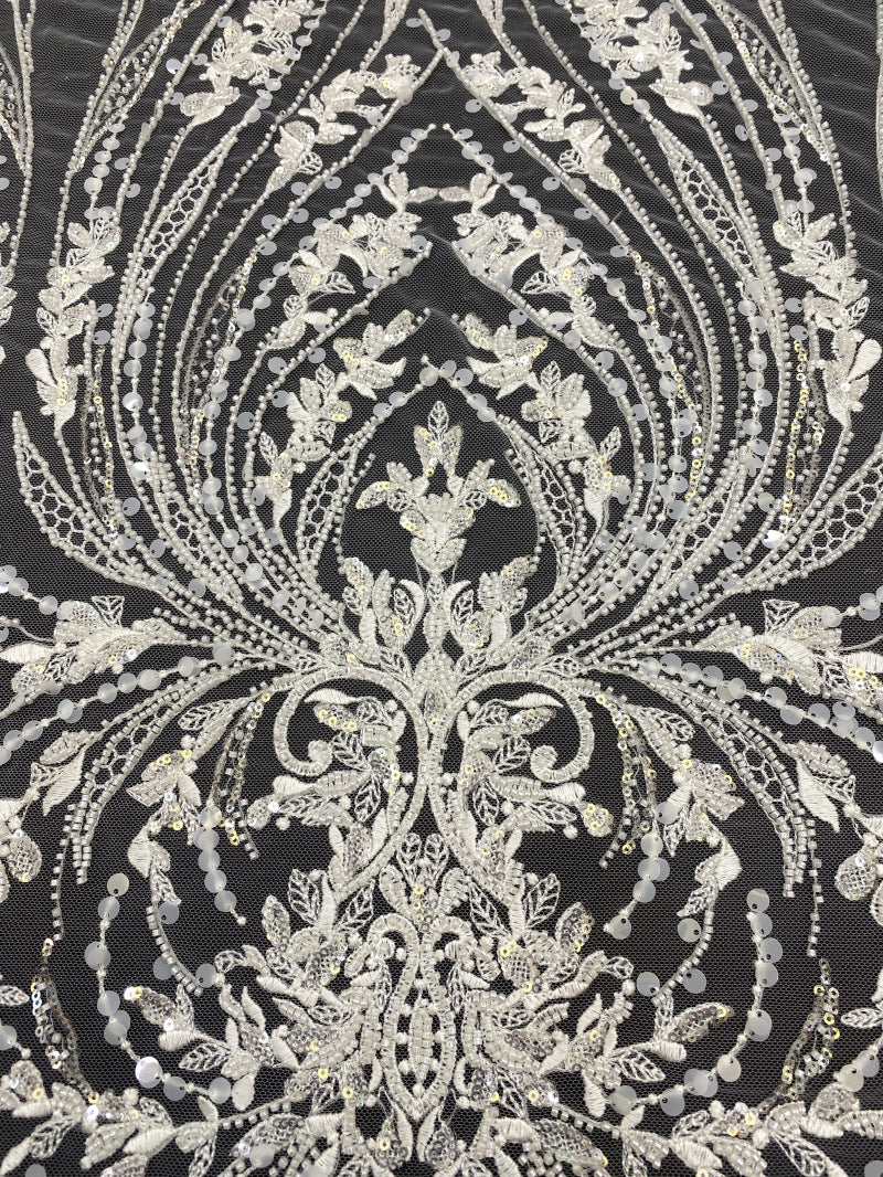 Sequin Embroidered Bridal Fabric – Design 92511 — fabric photo 3