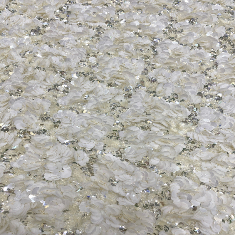 Dense Multisize Sequin Embroidered Chiffon — fabric photo 3