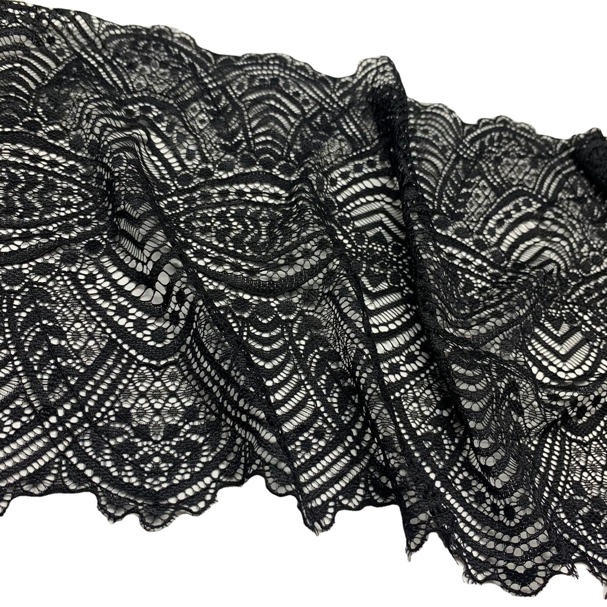 Eyelash Double-Scallop Stretch Lace Trim 24 cm