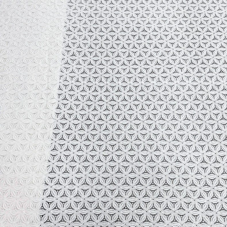 Geometric Embroidered Guipure Lace Fabric