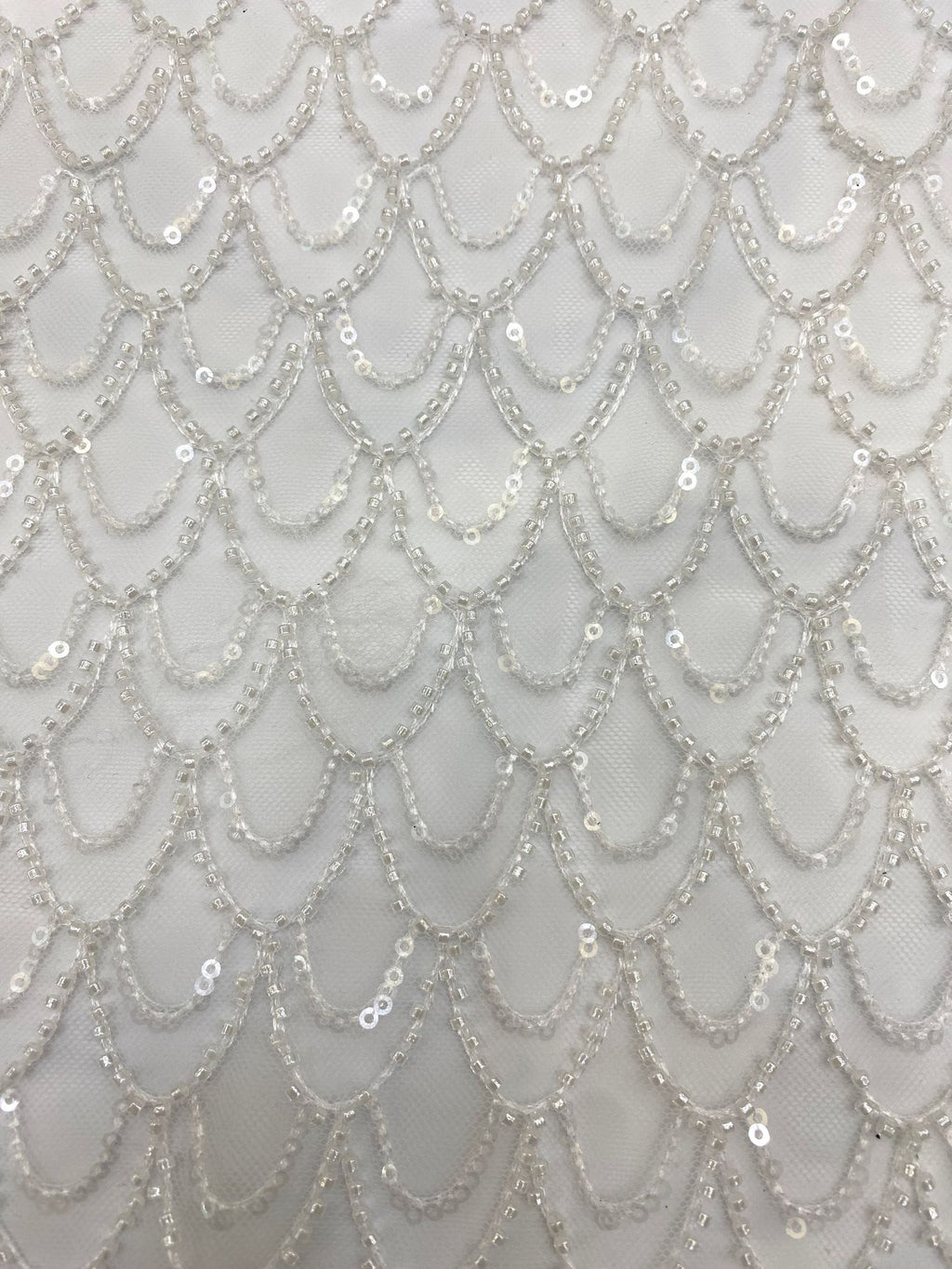 Bead & 3mm Sequin Embroidered Bridal Lace — fabric photo 5