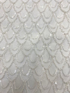 Bead & 3mm Sequin Embroidered Bridal Lace — fabric photo 5