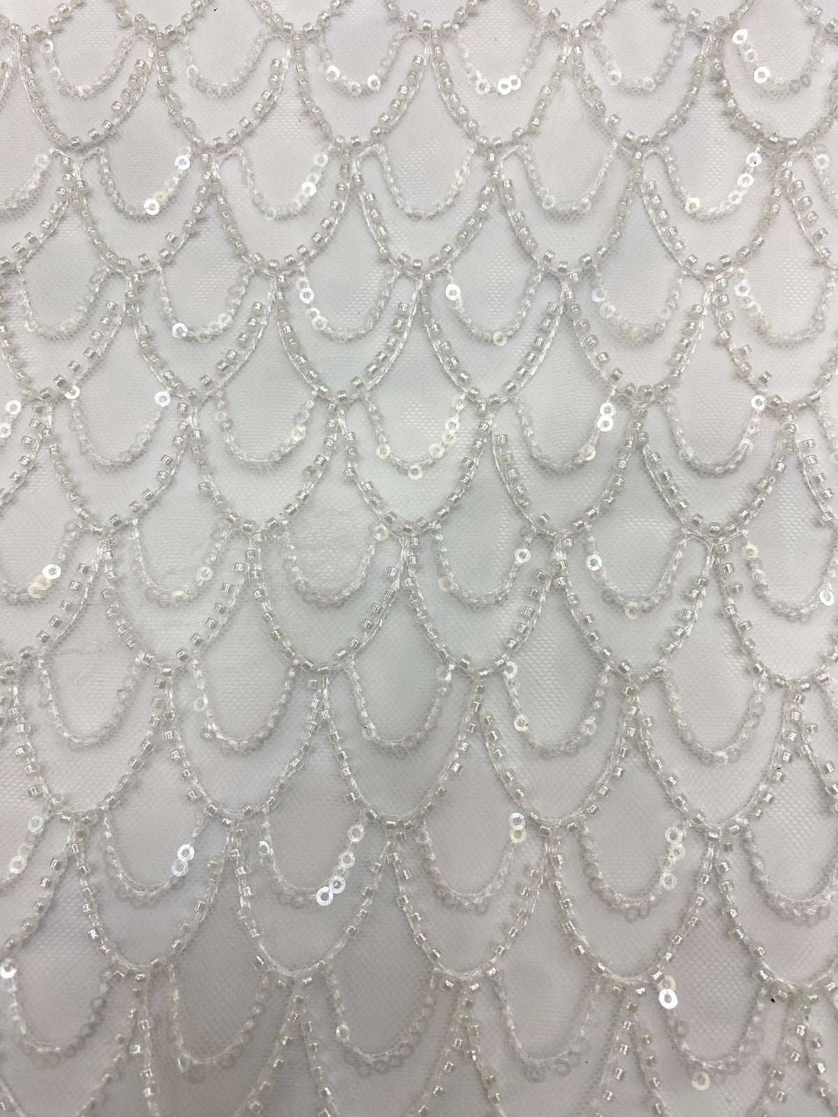 Bead & 3mm Sequin Embroidered Bridal Lace — fabric photo 5