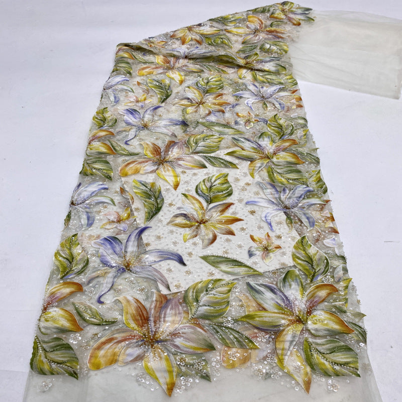 Ethnic Print Bead Sequin Embroidered Fabric