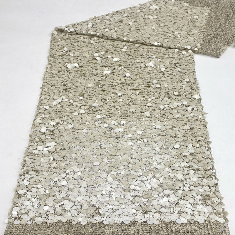 Plaid Base 5–12mm Sequin Embroidery Fabric — fabric photo 3