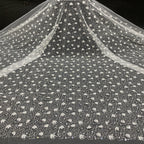 Irregular Mesh Laser Floral Bead and Sequin Fabric