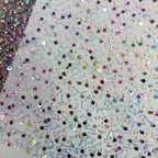 Multicolor Sequin & Bugle-Bead Embroidered Bridal Fabric
