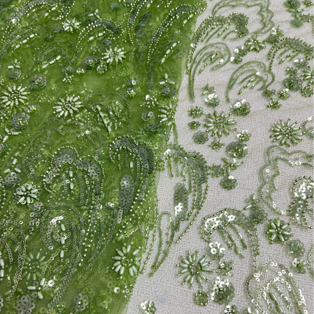 Sequin Beaded Mesh Lace for Dressmaking — fabric photo 4