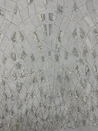 Silver Bead & 3/5mm Sequin Bridal Fabric — fabric photo 4