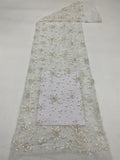 Snowflake Silver Bead Sequin Embroidered Fabric — fabric photo 6