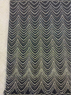 Wave 3/5 mm Crystal-Look Sequin & Silver-Bead Embroidered Bridal Fabric – Design 38527 — fabric photo 4