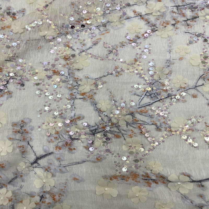 Sequin & Printed Bridal Fabric – Design 85055 — fabric photo 4