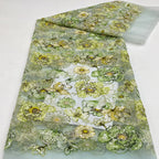 Printed Bead & Sequin Embroidered Organza — fabric photo 2