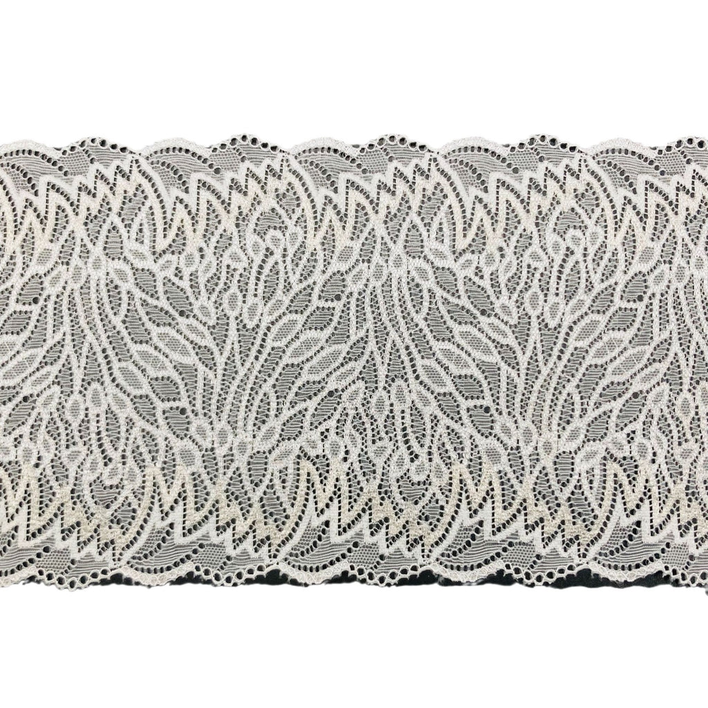 Leaf Two-Tone Stretch Lace Trim 15 cm — fabric photo 3