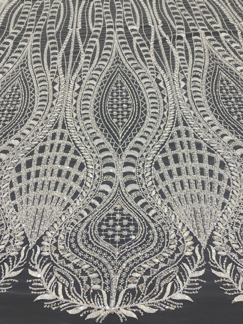 Foam Bead & 3/5mm Sequin Embroidery Fabric — fabric photo 2