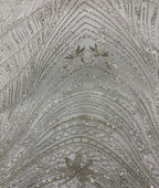 Large Floral Beaded Fabric with 3/4 mm Crystal Sequins — fabric photo 5