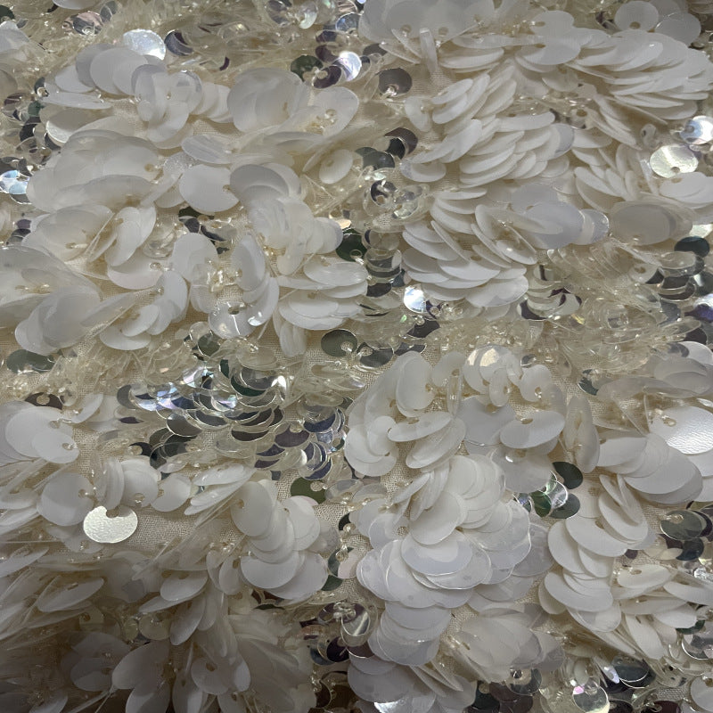 Dense Multisize Sequin Embroidered Chiffon — fabric photo 5