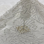 Heavy Foam Bead Sequin Embroidered Bridal Fabric — fabric photo 4