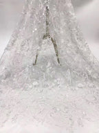 Sequin Embroidered Tulle Mesh Fabric – Design 05407 — fabric photo 2