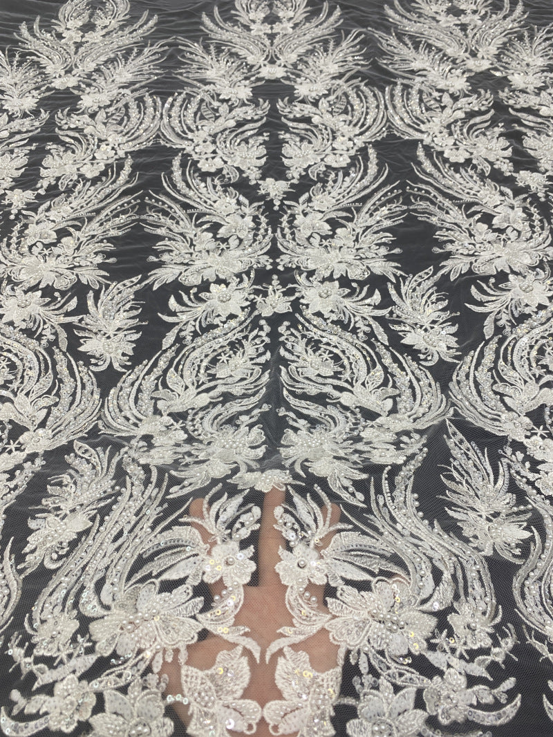 Foam Bead & 3/4mm Sequin Formalwear Fabric
