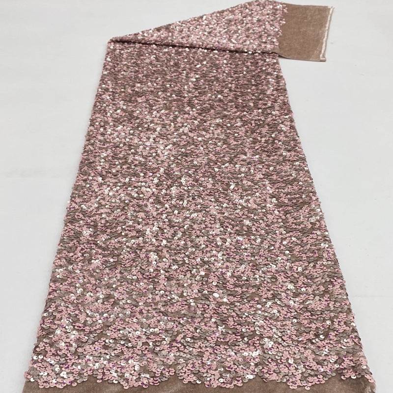 Velvet Base 3/5mm Colorful Sequin Fabric — fabric photo 2