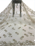 Two-Tone 3/4 mm Crystal-Look Sequin Embroidered Bridal Fabric – Design 61663