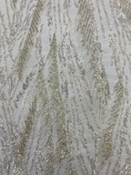 Dense Silver Bead & 3/4 mm Sequin Embroidered Fabric — fabric photo 4