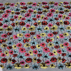 Multicolor Botanical Layered Sequin Embroidered Tulle Mesh Fabric — fabric photo 2