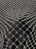 Velvet Diamond Motif Foam Bead Embroidery Fabric — fabric photo 6
