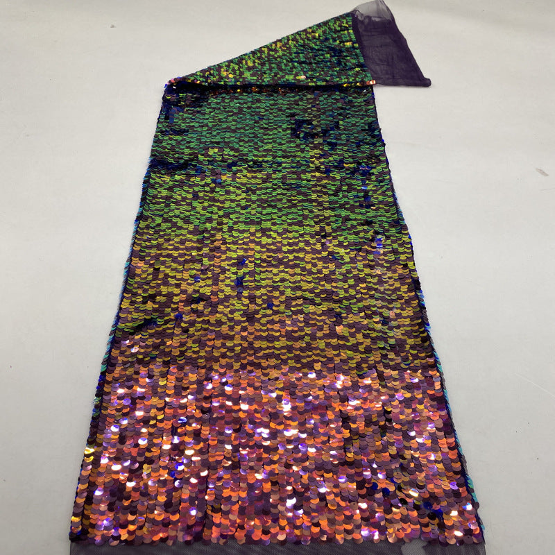 Two-Tone 9 mm Sequin Embroidered Bridal Fabric — fabric photo 5