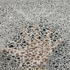 Lace-Base Raised Bead and Sequin Embroidered Fabric