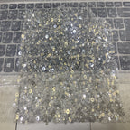 Random Net Bead & Crystal Sequin Embroidery Fabric