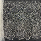 Linear Bugle and Silver Bead Embroidery with 3/5 mm Sequins — fabric photo 2