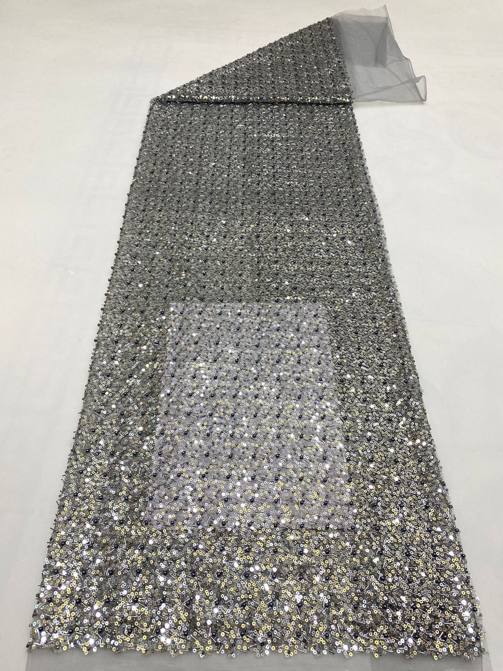 Bugle Bead & Foam Bead Sequin Fabric for Dresses — fabric photo 2