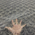 Silver Bead & 3/5mm Crystal Sequin Fabric — fabric photo 4