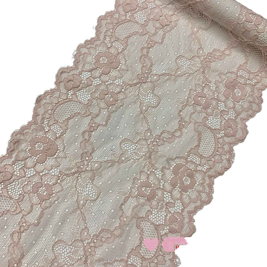 Openwork Eyelash Double-Scallop Stretch Nylon Lace Trim 21 cm — fabric photo 4