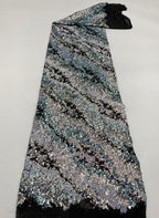 Twill-Effect Colorful Sequin Stretch Mesh — fabric photo 6