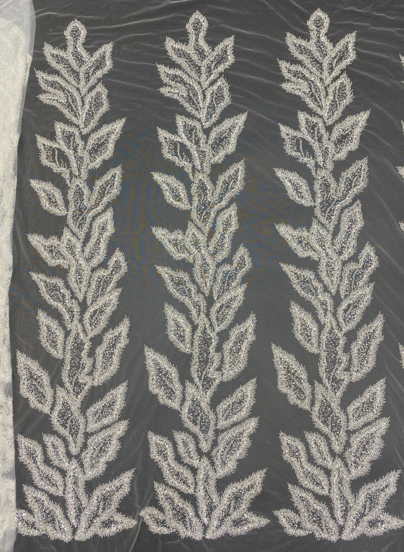 3D Heavy Double Bead & 3/4mm Sequin Fabric — fabric photo 6