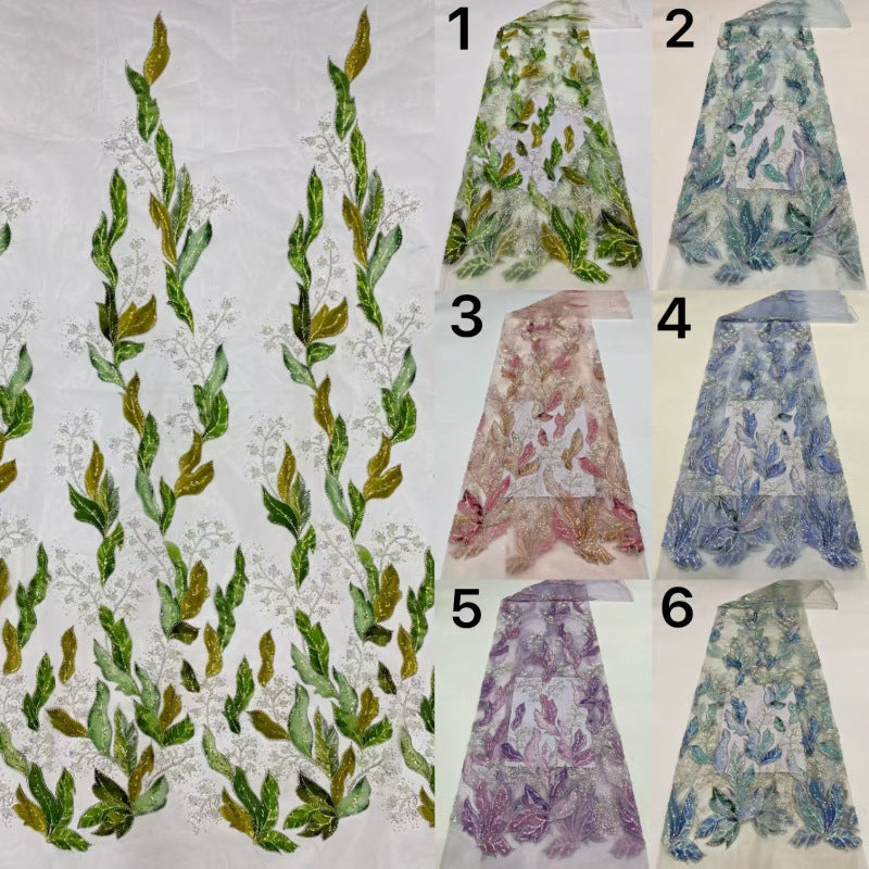 Botanical Sequin & Printed Bridal Fabric – Design 29503 — fabric photo 4