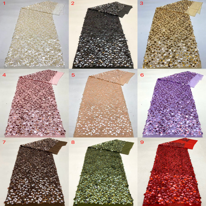 Chiffon Bead with 9–18mm Sequin Embroidery — fabric photo 4