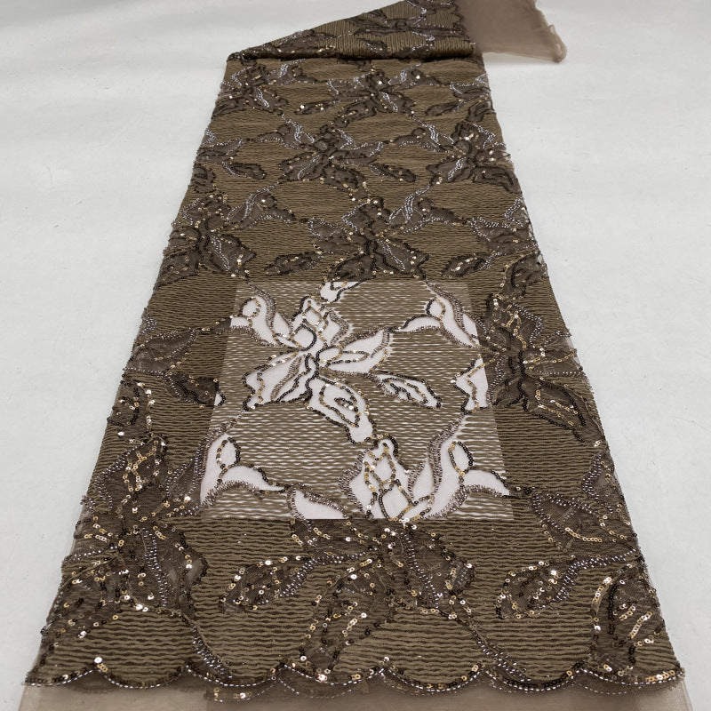 Ribbon Cord Bead Sequin Embroidery Fabric