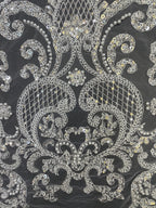 Ornamental Foam Bead & 3/5mm Sequin Fabric — fabric photo 3