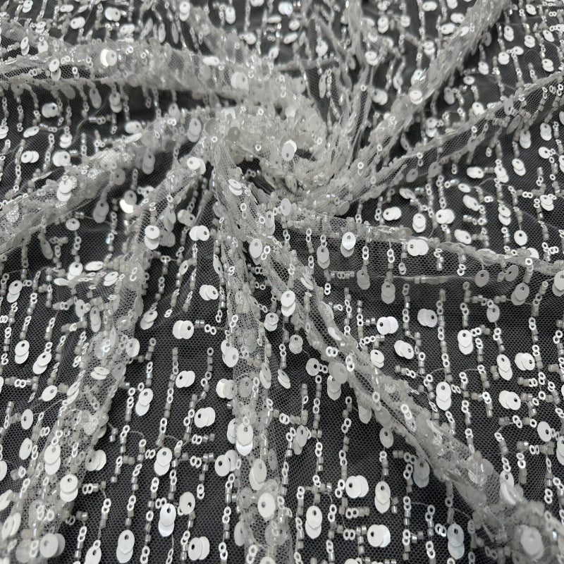 Sequin Embroidered Bridal Fabric – Design 60767 — fabric photo 3