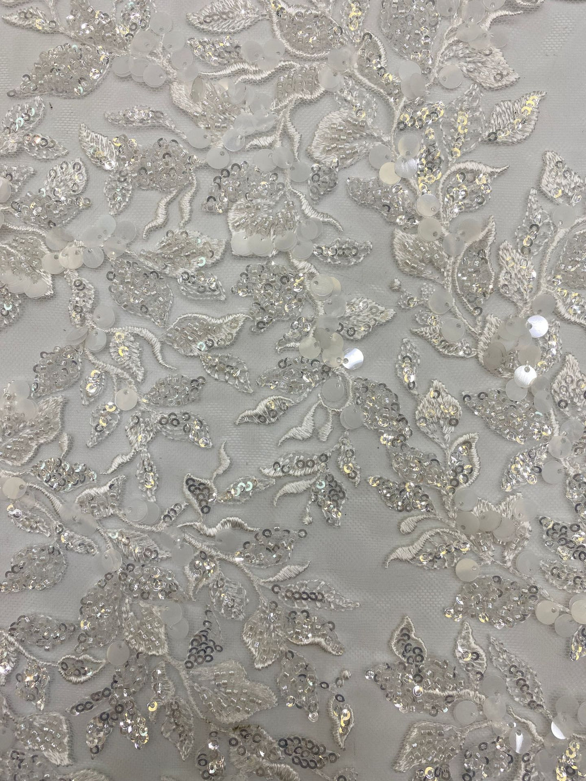 Thread Bead & 3/7mm Sequin Wedding Fabric — fabric photo 5
