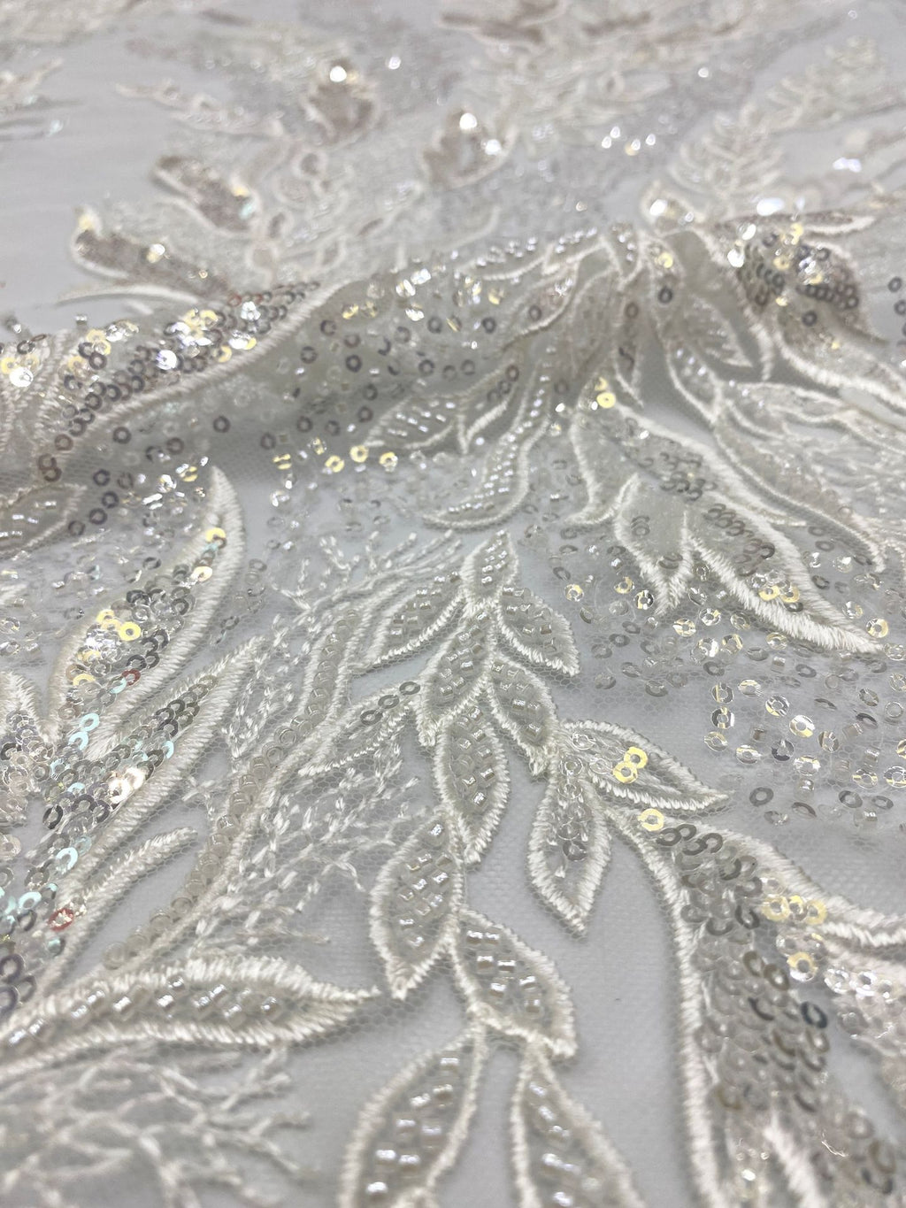 Sequin Embroidered Bridal Fabric – Design 38847 — fabric photo 5